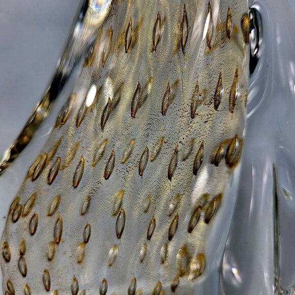 MURANO~VINTAGE 14" SIGNED MARIO BADIOLI BLACK GOLD GLASS FIGURINE SCULPTURE - Picture 5 of 16